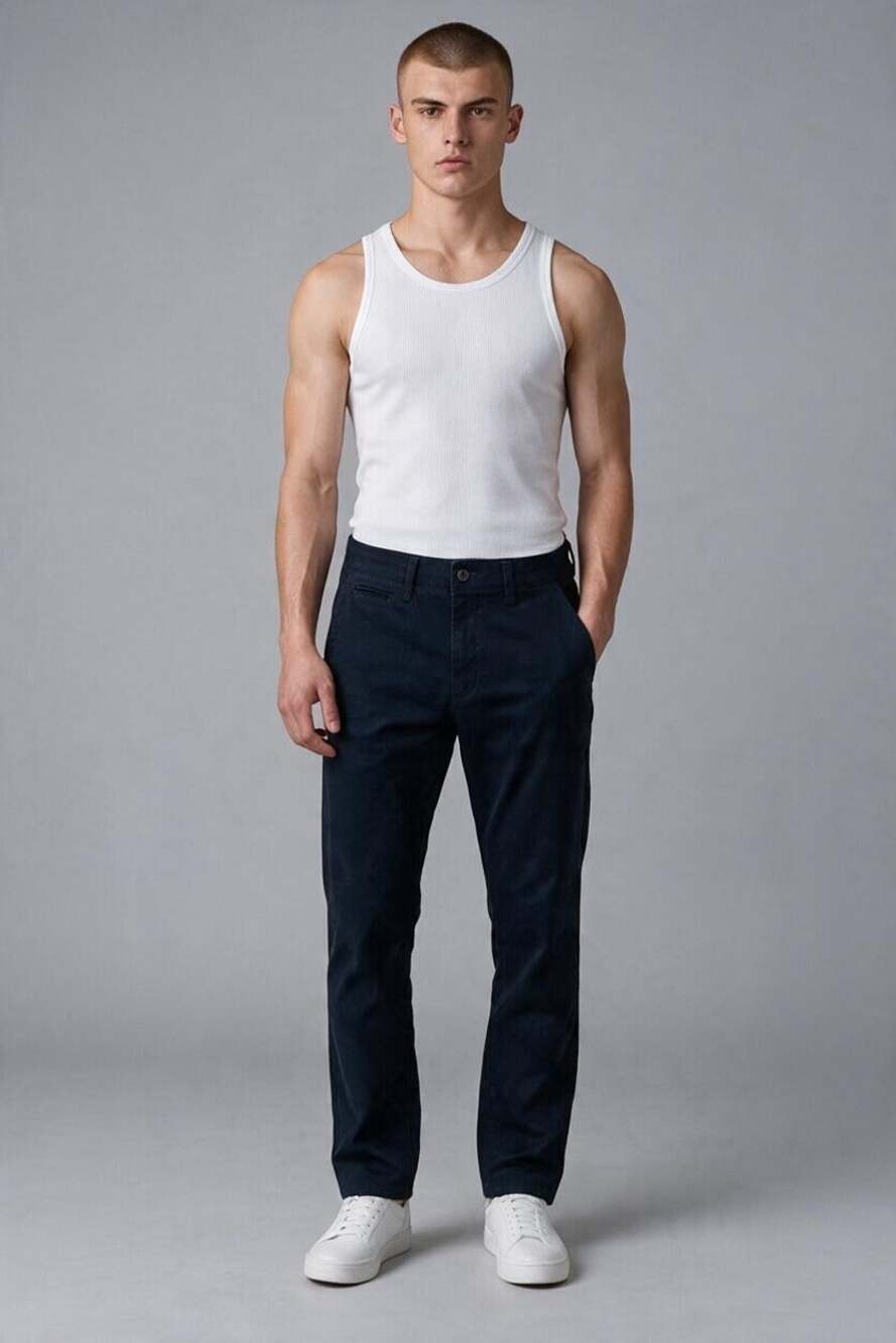Piombo Conbipel Men's Slim Fit Stretch Cotton Trousers Pants Navy Size 34 NWT